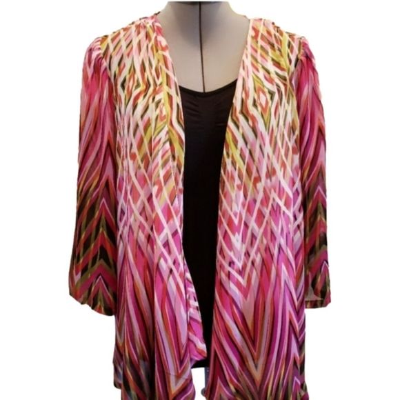 Black Rainn Open Drape Front Blouce - Picture 1 of 5